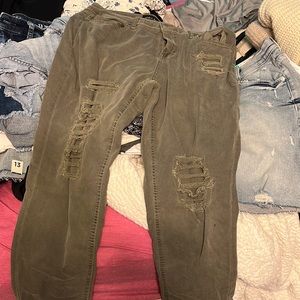 Army green jeans